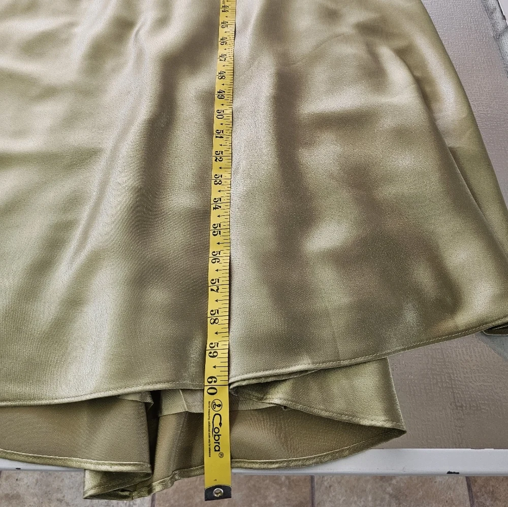 Night Way green satin gown beaded waist elegant formal evening dress 10 - Picture 11 of 12